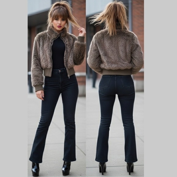 Vintage Jackets & Blazers - Vintage Y2K Faux Fur Teddy Jacket By Costa Blanca